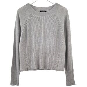 Christopher Fischer Gray Rib Knit Zipper Detail Lightweight Cashmere Sweater XL